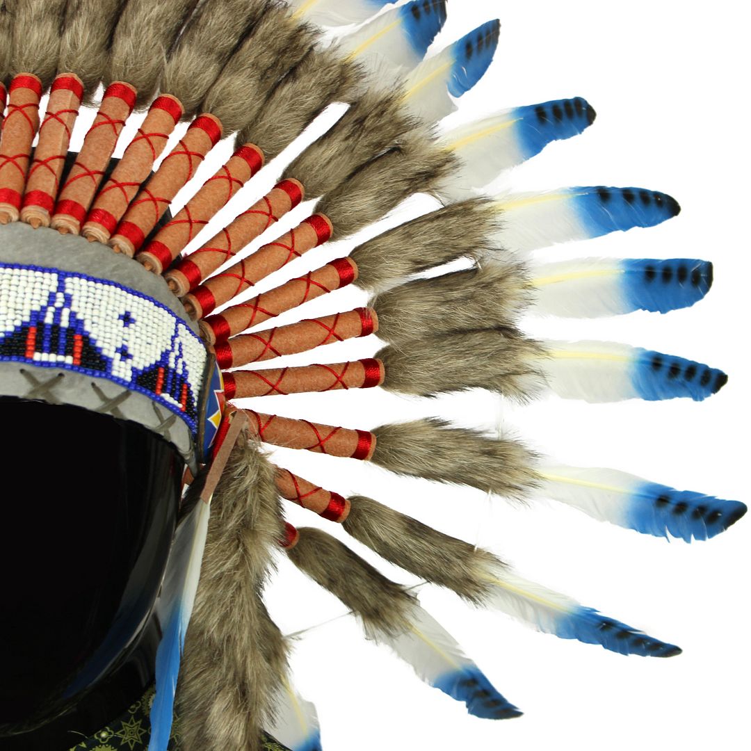 Headdress Chief Fancy Dress Native American Indian Feathers Hat Cap
